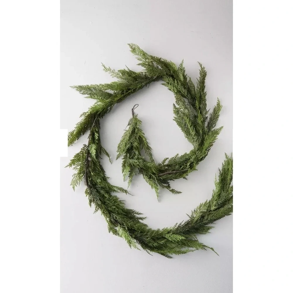 Anthropologie Terrain Faux Cedar Garland, Evergreen 15